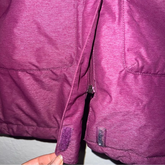 Columbia Girl’s Omni-heat Purple Parka Jacket with Faux Fur Hood - Picture 3 of 5
